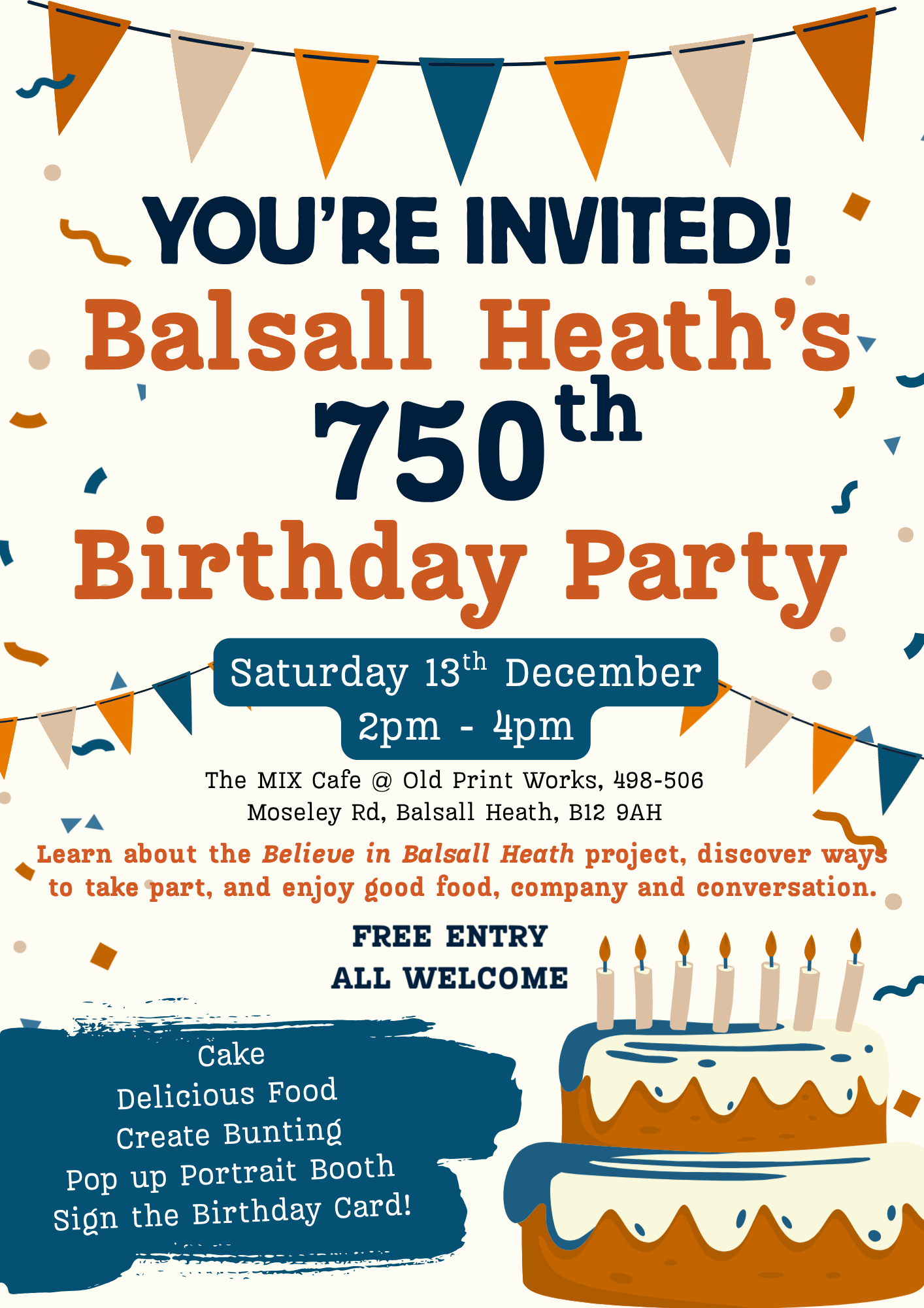 750th Birthday party Flyer