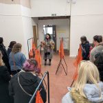 Sarmite running an art workshop upstairs