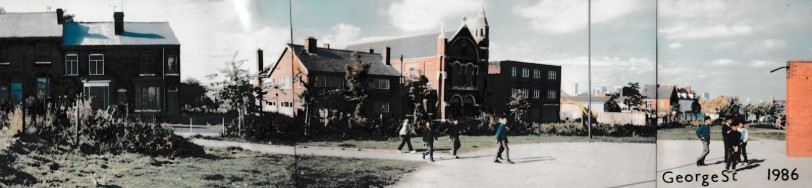 Street view of George Street with St.Martin and St.John Church central