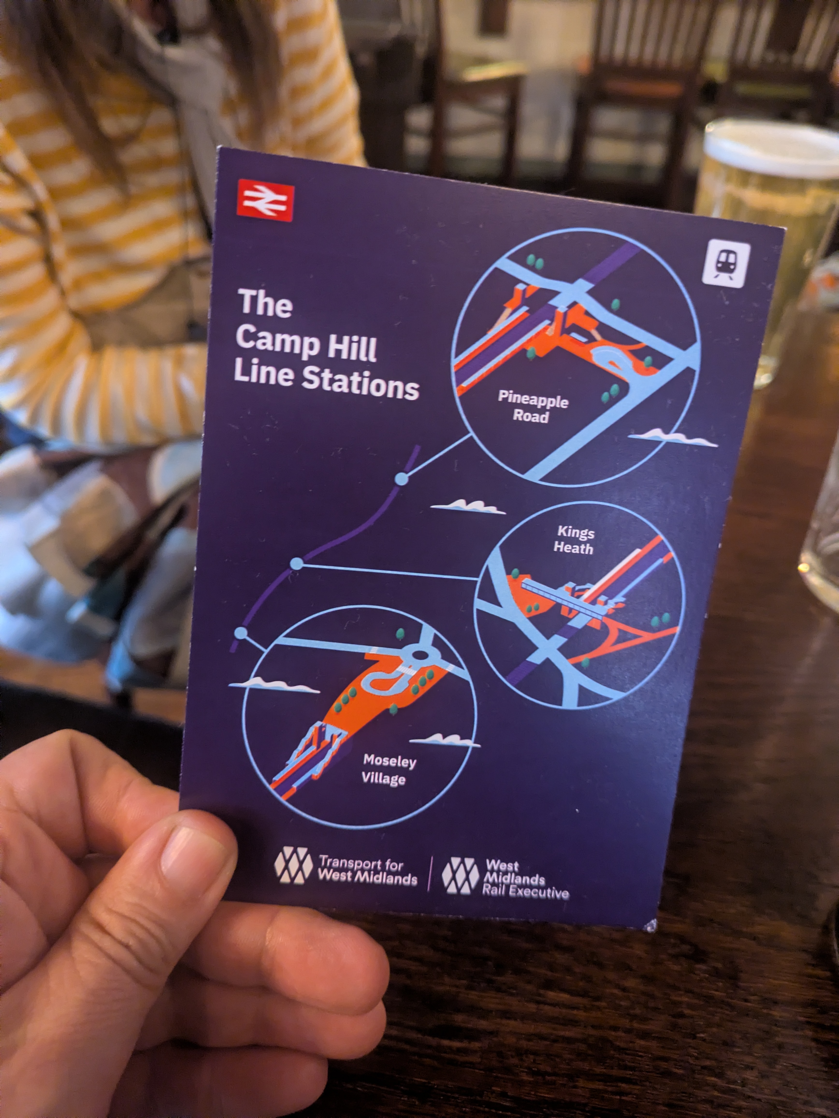 Souvenir Postcard celebrating the re-opening of Moseley, Kings Heath and Pineapple stations