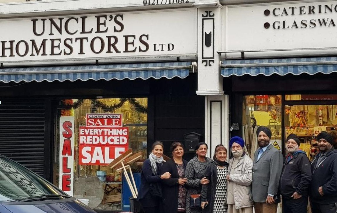 Singh family photo outside Uncle's homestore