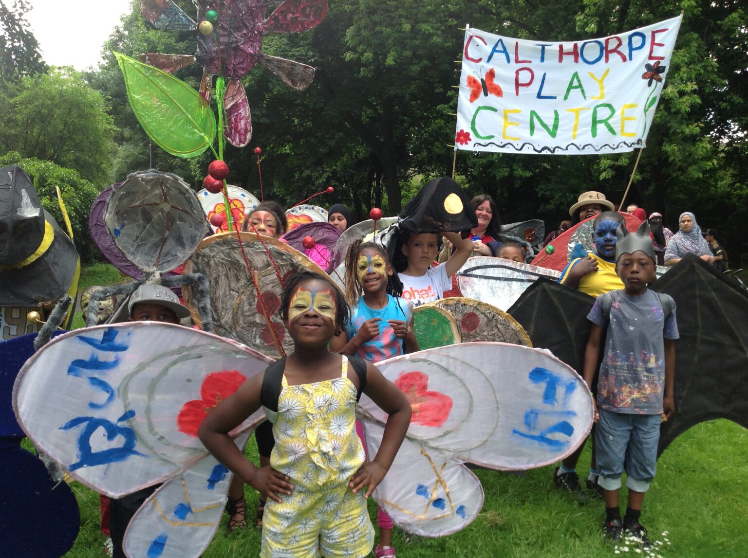 Children from Calthorpe Play centre in carnival outfits